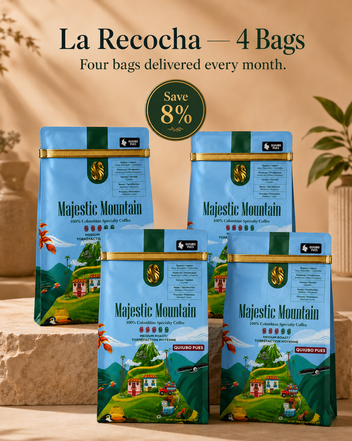El Parche — Quiubo Pues Monthly Coffee Subscription 2 or 4 Bags × 250g