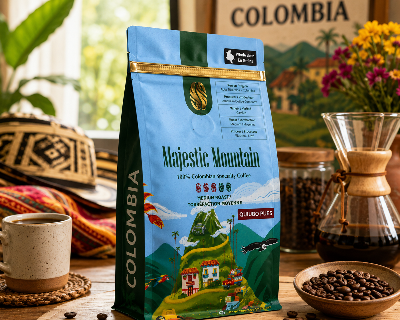 Colombian Specialty Coffee 250g - Majestic Mountain "Quiubo Pues"