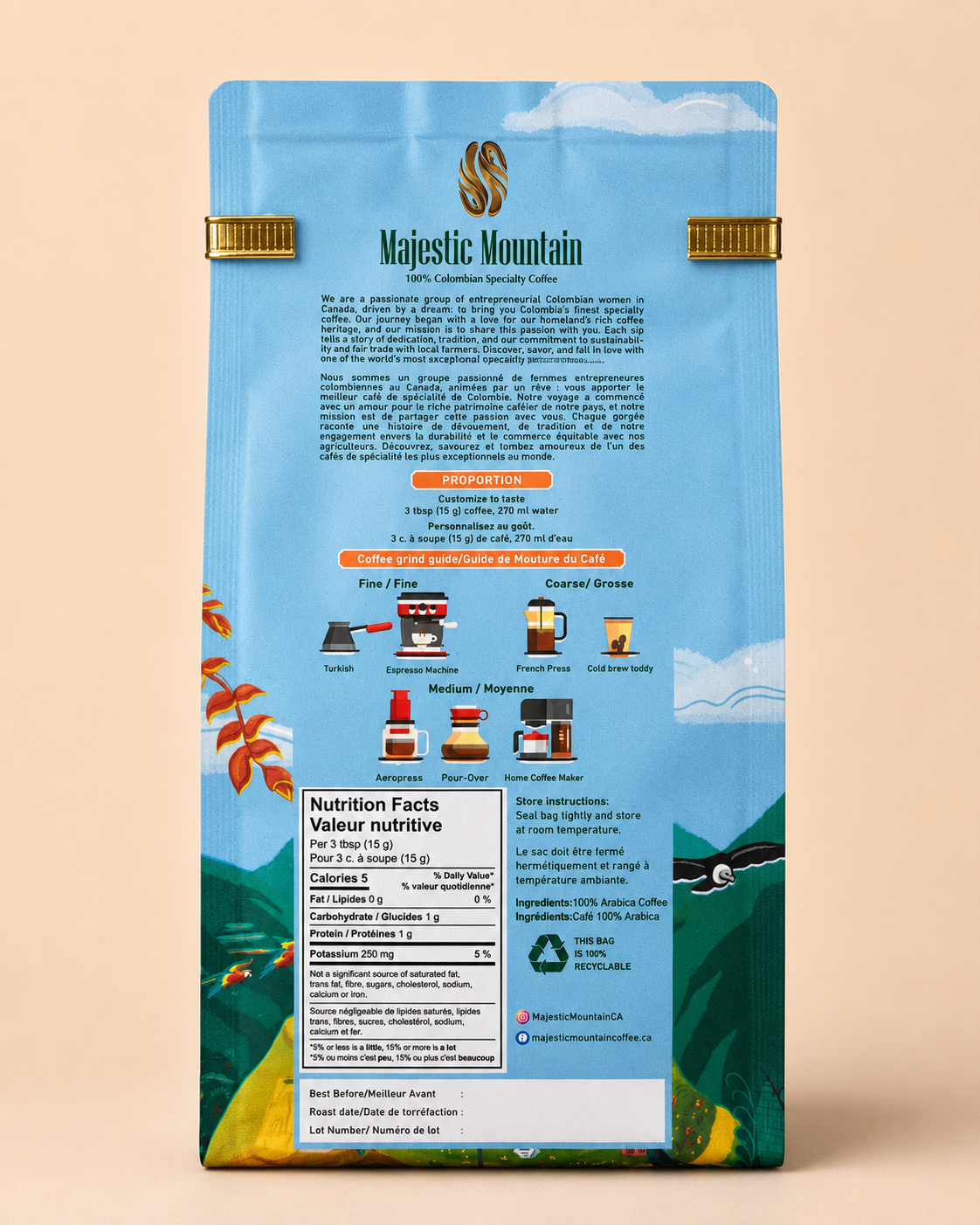 Colombian Specialty Coffee 250g - Majestic Mountain "Buen Primor"