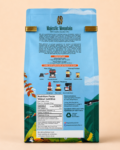 Colombian Specialty coffee Ave Maria  back